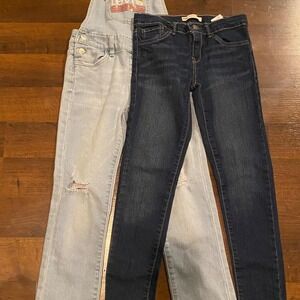 Girls Levi's Overalls and Jeans bundle Size 8 Regular 710 superskinny overalls